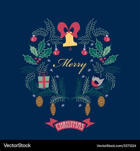 Christmas wreath Royalty Free Vector Image - VectorStock