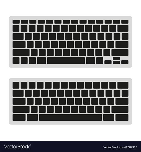 Computer Keyboard Blank Template Set Royalty Free Vector