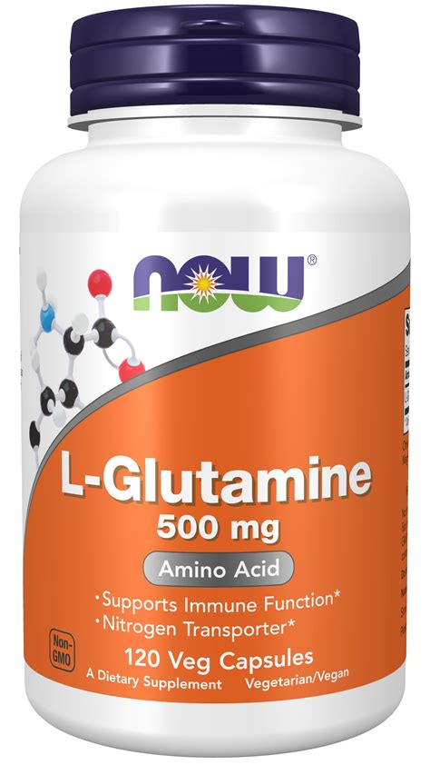 NOW Supplements, L-Glutamine 500 mg, Nitrogen Transporter*, Amino Acid, 120 Veg Capsules ...