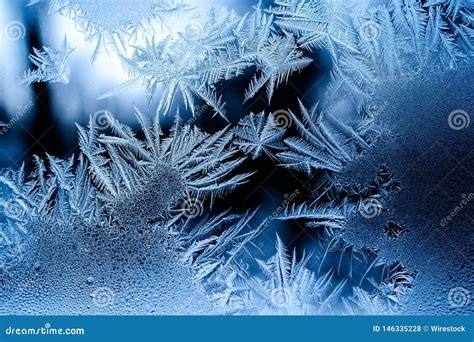 Beautiful Frost Pattern on a Window Stock Photo - Image of glass, water: 146335228