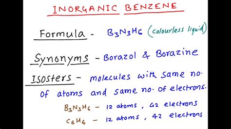 Inorganic benzene / Borazol / Borazine / B3N3H6 - YouTube