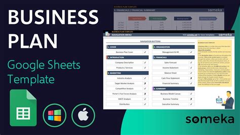 Business Plan Google Sheets Template | Summarize your business with key ...