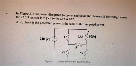 Solved In Figure 2, Find power dissipated (or generated) at | Chegg.com