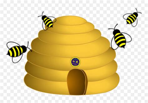 Bee Hive Clipart Yellow Bee - Clip Art Transparent Background Bee Hive ...