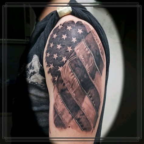 American Flag Bicep Tattoos