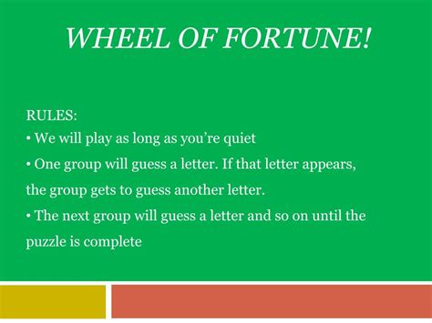 PPT - WHEEL OF FORTUNE! PowerPoint Presentation, free download - ID:6878057