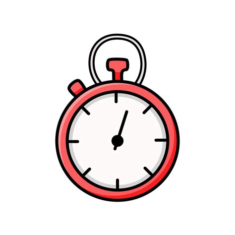 Stopwatch doodle vector illustration, sports timer clock, cartoon icon ...