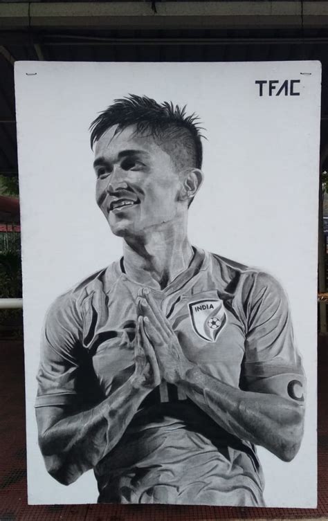 Sunil Chhetri (Charcoal art) made in our uni : r/IndianFootball