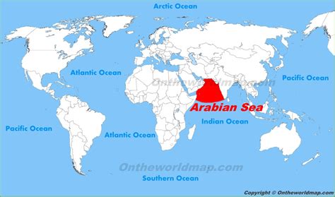 Arabian Sea location on the World Map