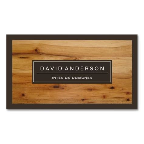 Professional Modern Wood Grain Look Double-Sided Standard Business Cards (Pack Of 100) Business ...