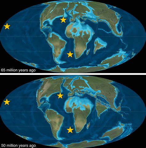 Earth Map 65 Million Years Ago - Allene Madelina