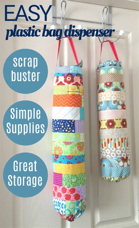 Plastic Bag Holder | Free Pattern – Sewing With Scraps | Bag holder pattern, Plastic bag holders ...