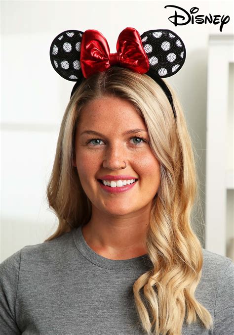 Sequined Minnie Mouse Polka Dot Ears Headband Costume