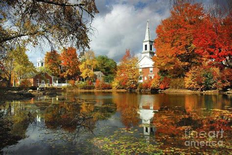 Most Beautiful Fall Scenery | ... -new-hampshire--new-england-fall-landscape-white-steepl ...