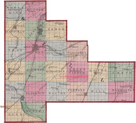 Willl County, Illinois 1870 Map