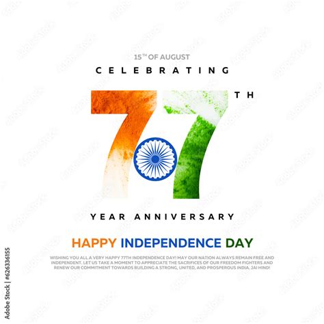 77th year Happy independence day India. Creative Vector Template Design ...