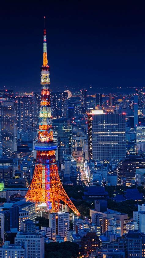 Tokyo Tower Japan Night Cityscape 4K Ultra HD Mobile Wallpaper | Tokyo ...