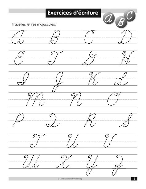 French Daily Cursive Writing Practice Workbook