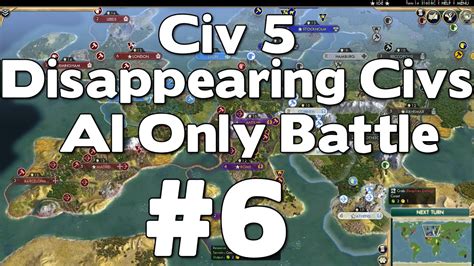 Civ 5 Disappearing Civilizations AI Only World Battle #6 - YouTube