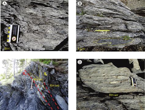 Highly tectonized tuffaceous rocks from each of the four felsic units ...