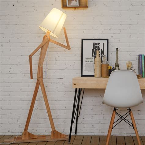 HROOME Modern Contemporary Decorative Wooden Floor Lamp Light with Fold ...