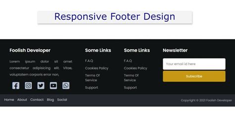 Responsive Footer Design using HTML and CSS - DEV Community