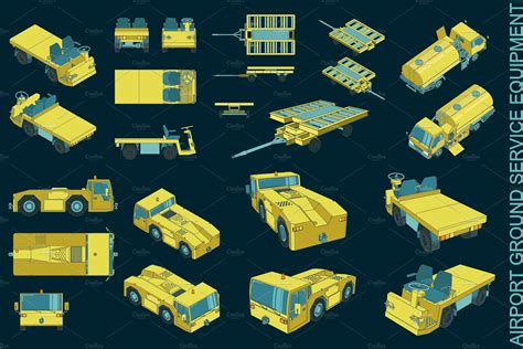 Airport Ground Service Equipment Set | Graphic Objects ~ Creative Market