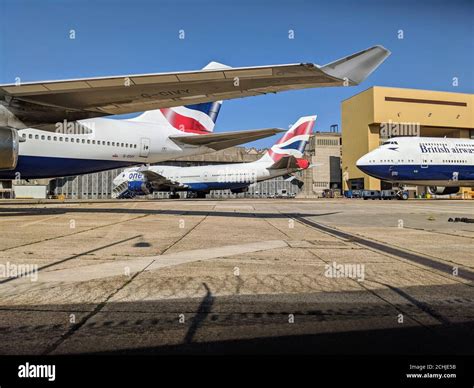 The Last 4 British Airways Boeing 747's awaiting transfer to the scrap man, British Airways ...