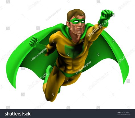 Illustration Amazing Superhero Dressed Yellow Green Stock Vector ...