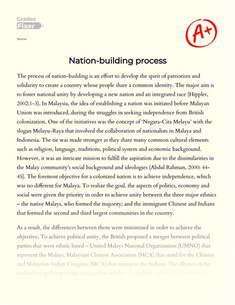 Nation-building Process: [Essay Example], 2315 words