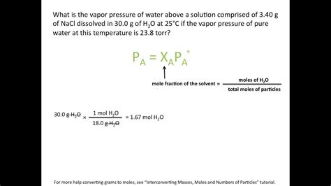 Raoults Law and Vapor Pressure- Chemistry Tutorial - YouTube