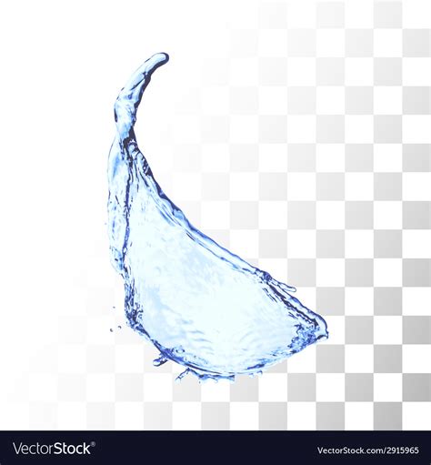 Blue water splash isolated on white Royalty Free Vector