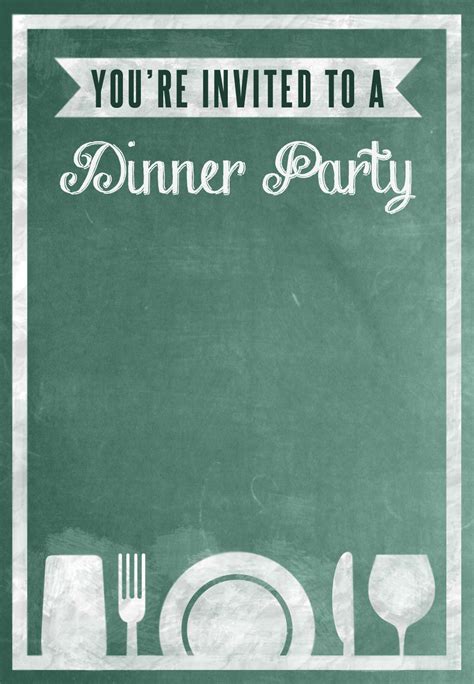 Free Printable A Dinner Party Board Invitation | Dinner party ...