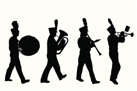 Marching Band Vector Silhouette Stock Illustration - Download Image Now ...