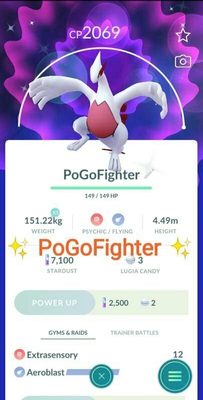 Pokémon GO Shiny Lugia - Mini Account (Read Describe) - PoGoFighter