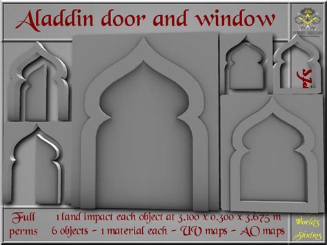 Second Life Marketplace - Aladdin door & window - 1 LI - each - 6 FULL ...