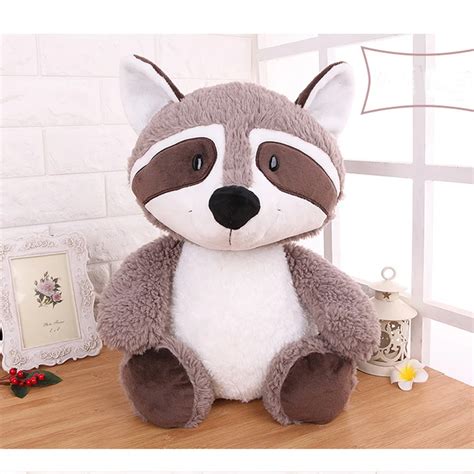 10pcs/lot 25cm Grey Raccoon Plush Toy Lovely Raccoon Cute Soft Stuffed Animals Doll For Girls ...