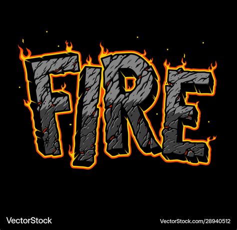 Burning fire word concept Royalty Free Vector Image