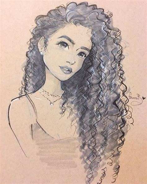 Pin by Elyn loiseau on Art dessin | Curly hair drawing, Hair art, Girl drawing sketches