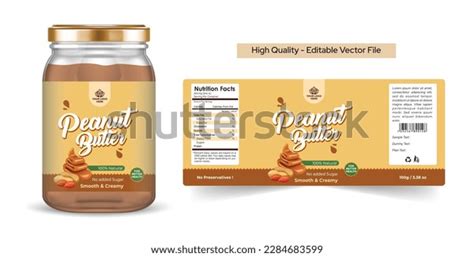 Peanut Butter Label Design Organic Peanut Stock Vector (Royalty Free ...