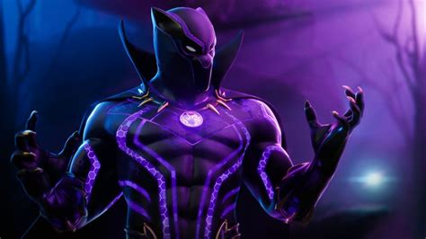 Black Panther Wallpaper 4K, Neon, Fortnite, Skin, 2020 Games