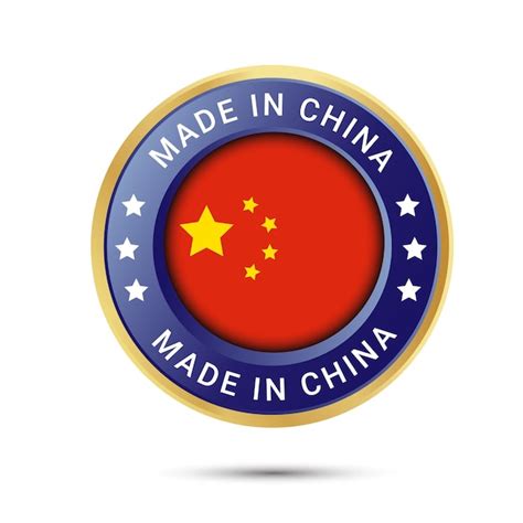 Premium Vector | Made in china logo. china flag logo