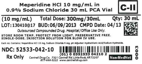 Meperidine Hcl Information, Side Effects, Warnings and Recalls