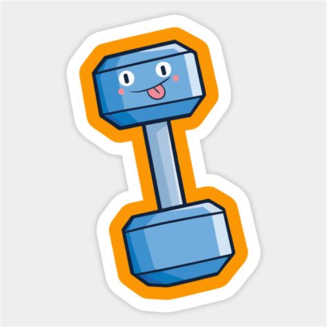 Cute dumbbell cartoon character mocking - Dumbbell Mocking - Sticker ...