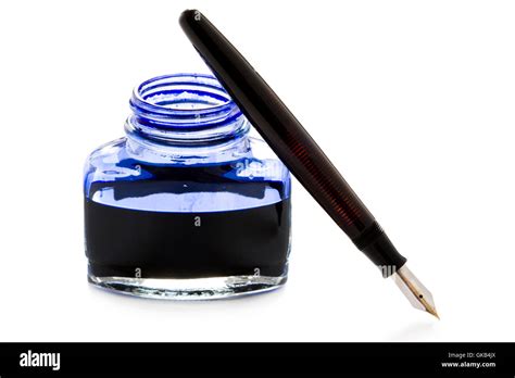 Blue fountain pen ink bottle hi-res stock photography and images - Alamy