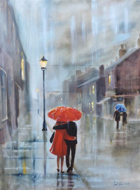 rainy day paintings | Romantic paintings, Painting, Art painting