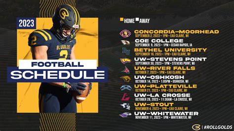 Football Releases 2023 Schedule - University of Wisconsin, Eau Claire