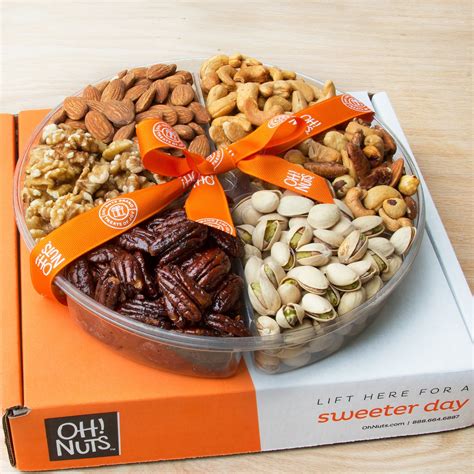 6-Section Assorted Nut Platter - Nuts Gift Basket • Oh! Nuts®