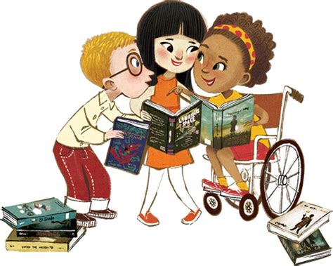 Illustration of diverse children sharing books and talking | Character illustration, Children ...