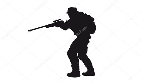 Soldier silhouette sniper — Stock Vector © salimgor #71060427